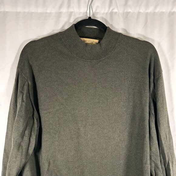 Tricots St Raphael Sweater Men's Medium Green Long Sleeve Pullover Cotton Blend - Picture 2 of 6